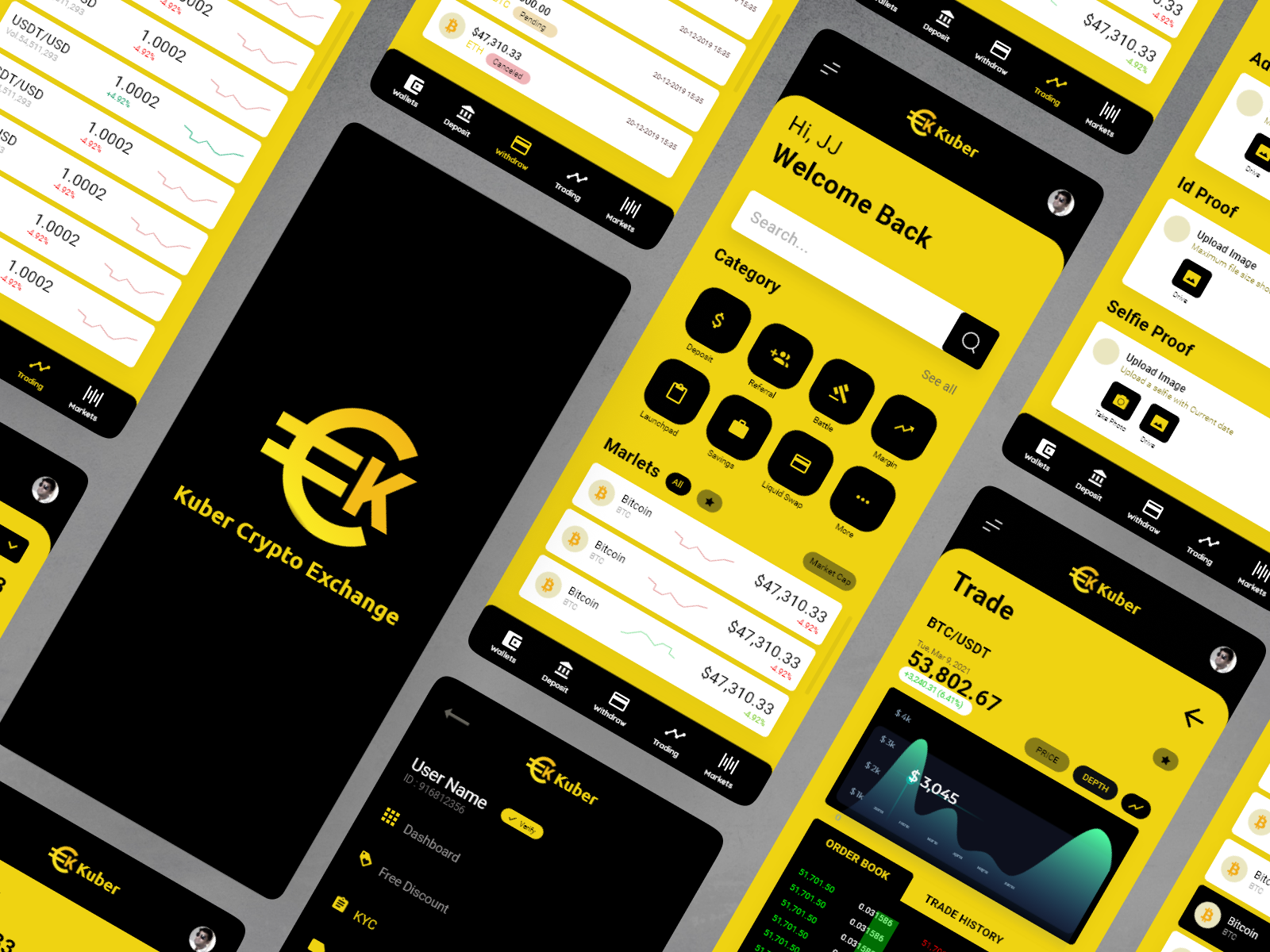 Kuber Crypto Exchange Mobile App UI project preview